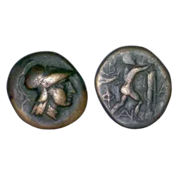 Macedoine, Antigonos II Gonatas Ae19 cuivre (-277 à -239) Pan et Athéna
