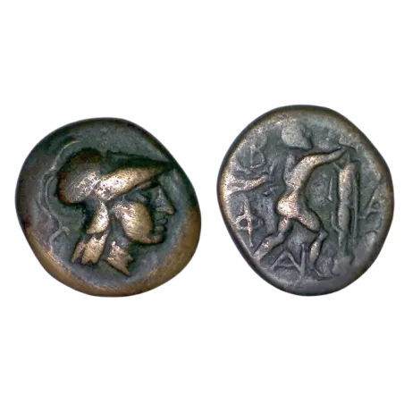 Macedoine, Antigonos II Gonatas Ae19 cuivre (-277 à -239) Pan et Athéna