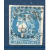Timbre France Yvert No 46Ba Émission de Bordeaux 20c bleu foncé Oblitéré gros chiffres