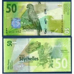 Seychelles P.49, TTB Billet de 50 Rupees 2016 Perroquet noir
