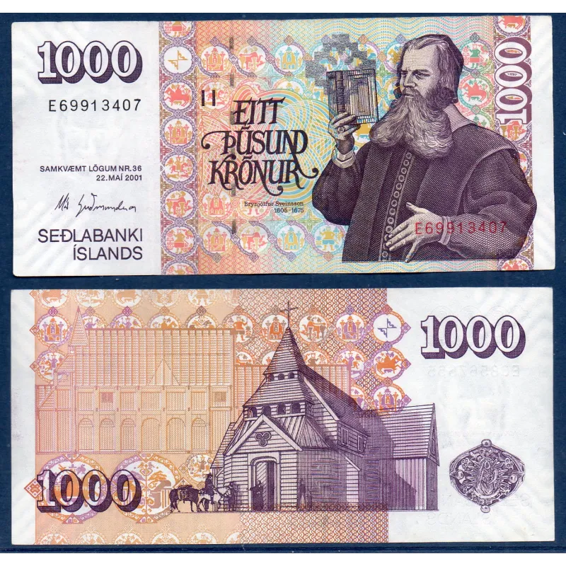 Islande P.59, Spl Billet de 1000 kronur 2001 Sveinsson Islande P.59, Spl Billet de 1000 kronur 2001 Sveinsson
