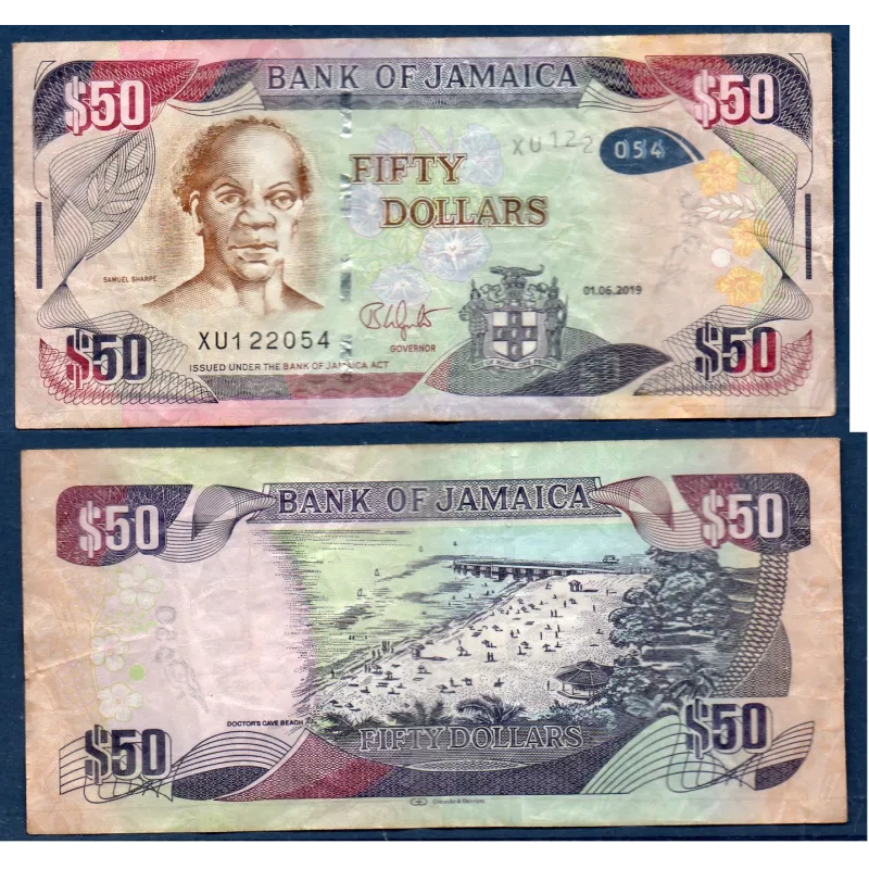 Jamaique P.94e, TTB Billet de 50 dollars 2019 Samuel Sharpe