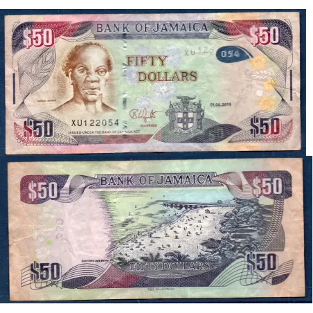 Jamaique P.94e, TTB Billet de 50 dollars 2019 Samuel Sharpe