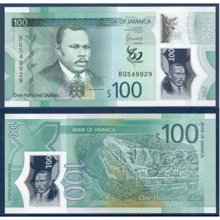 Jamaique P.97, Neuf Billet de 100 dollars 2022 Marcus Garvey