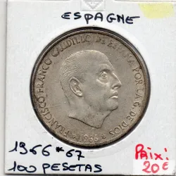 Espagne 100 pesetas 1966 *67 Sup, KM 797 pièce de monnaie