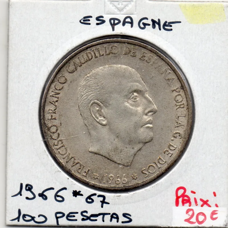 Espagne 100 pesetas 1966 *67 Sup, KM 797 pièce de monnaie