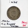 Inde Britannique 1/2 rupee 1943 TB+, KM 551 pièce de monnaie
