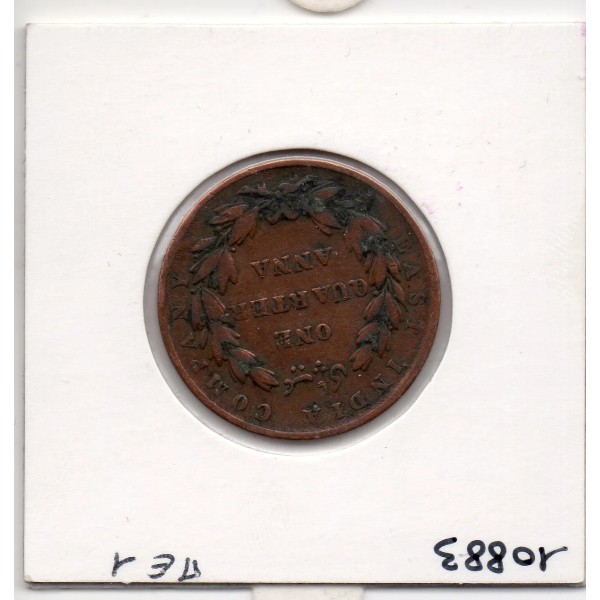 Inde Britannique 1/4 anna 1835 Madras TTB , KM.446.2 Petit One Quarter quarter