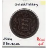 Guernesey 8 Doubles 1864, TB, KM 7 pièce de monnaie
