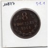 Guernesey 8 Doubles 1864, TB, KM 7 pièce de monnaie