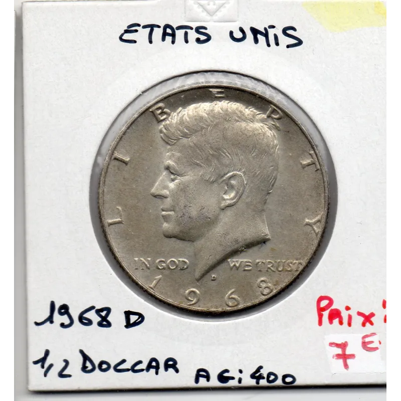 Etats Unis 1/2 Dollar 1968 D Denver Sup, KM 202a pièce de monnaie
