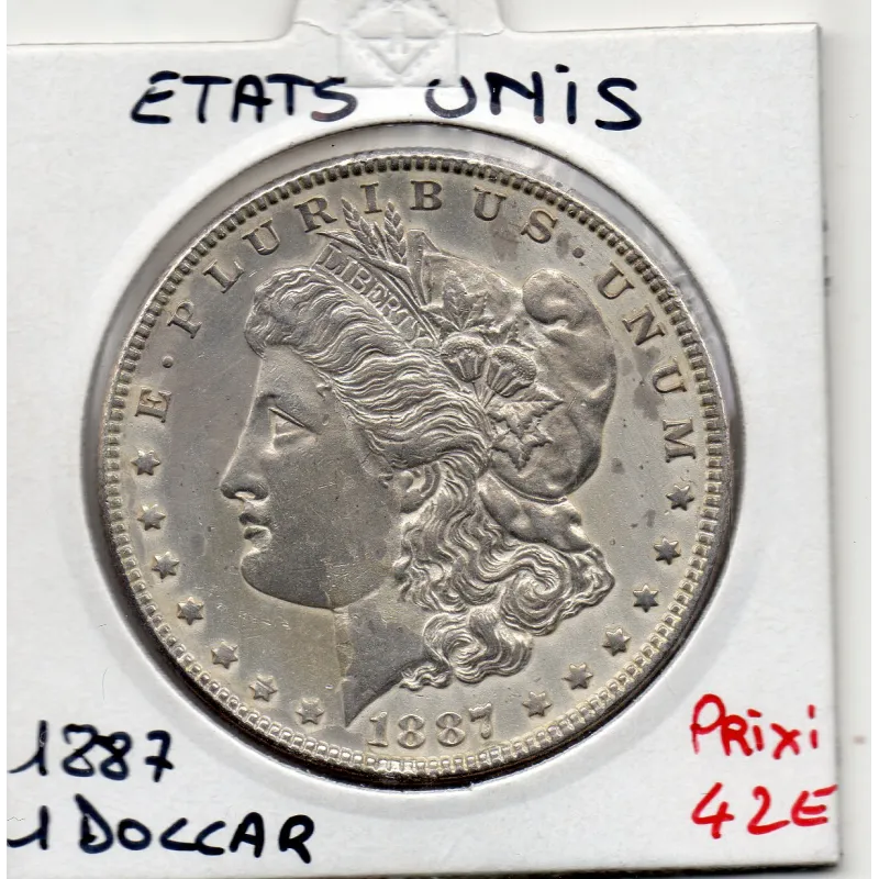 Etats Unis 1 Dollar 1887 TTB+ défaut surface, KM 110 pièce de monnaie Etats Unis 1 Dollar 1887 TTB+ défaut surface, KM 110 pièce de monnaie
