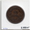 Grèce 10 Lepta 1869 BB Strasbourg TB+, KM 43 pièce de monnaie