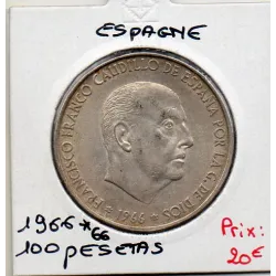 Espagne 100 pesetas 1966 *66 Sup, KM 797 pièce de monnaie