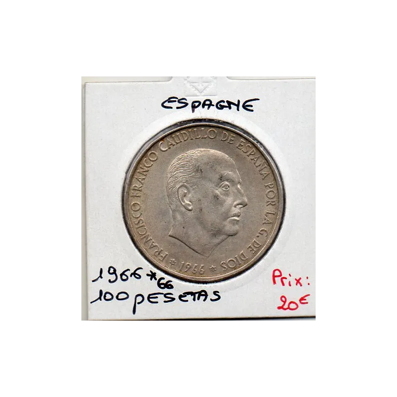 Espagne 100 pesetas 1966 *66 Sup, KM 797 pièce de monnaie
