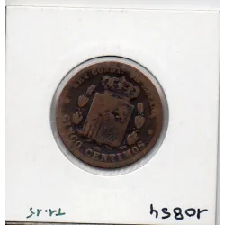 Espagne 5 centimos 1878 B, KM 674 pièce de monnaie