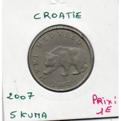 Croatie 5 Kuna 2007 TTB, KM 11 pièce de monnaie