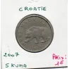 Croatie 5 Kuna 2007 TTB, KM 11 pièce de monnaie