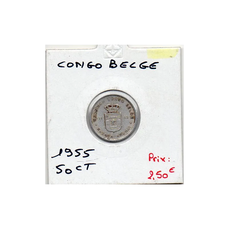 Congo Belge Ruanda-Urundi 50 centimes 1955 TTB, KM 2 pièce de monnaie