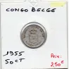Congo Belge Ruanda-Urundi 50 centimes 1955 TTB, KM 2 pièce de monnaie