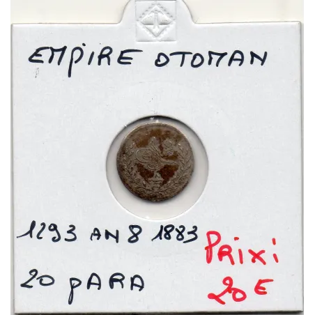 Empire Ottoman 20 para 1293 AH an 8 - 1883, Spl, KM.734 Abdul Hamid II