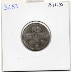 Essai de 10 centimes etain Faisceau Massue et Serpent An 3 SPL