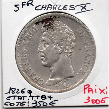 5 francs Charles X 1826 Q Perpignan TTB+