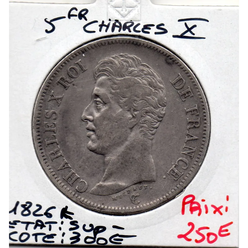 5 francs Charles X 1826 K Bordeaux Sup-