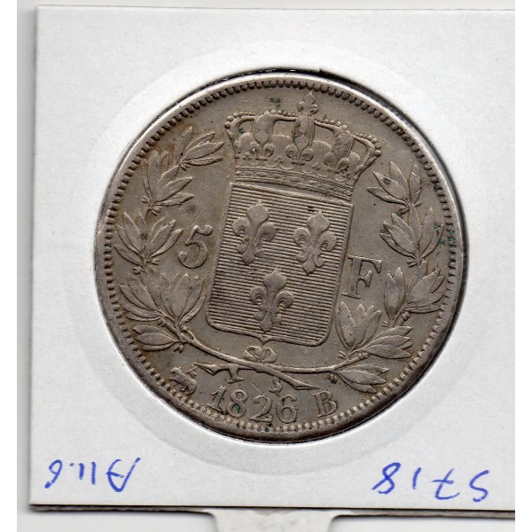 5 francs Charles X 1826 B Rouen TTB+