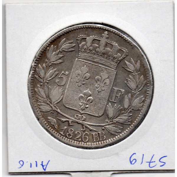 5 francs Charles X 1826 BB Strasbourg TTB-