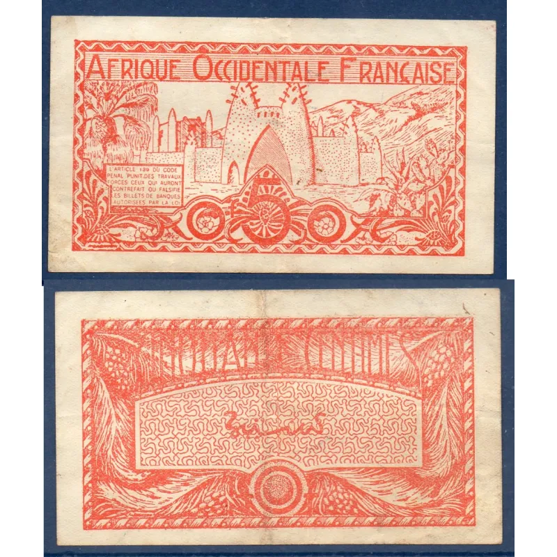 AOF P.33a, TTB Billet de 0.50 Francs 1944 Forteresse AOF P.33a, TTB Billet de 0.50 Francs 1944 Forteresse
