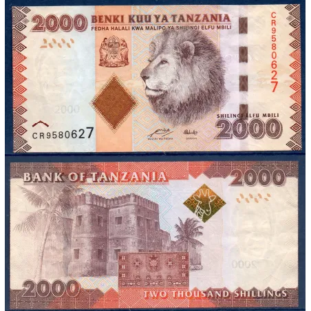 Tanzanie P.42a, TTB Billet de 2000 shillings 2010 Lion