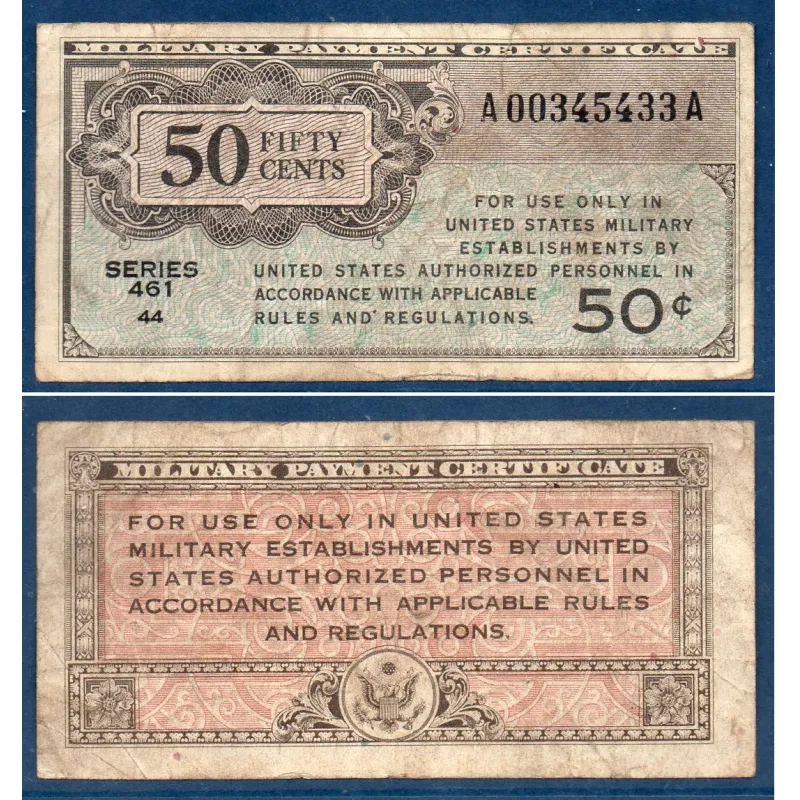 Etats Unis P.M4, TB Billet de 50 cents 1946-1947 Série 461