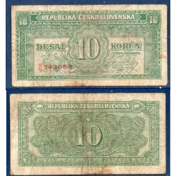 Tchécoslovaquie P.60a, B Billet de 10 Korun 1945