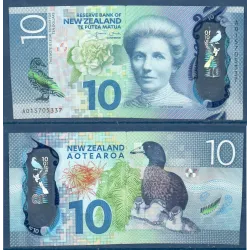 Nouvelle Zelande P.192, TTB courbé Billet de 10 Dollars 2015 Kate Sheppard