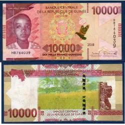 Guinée P.49Aa, TTB, Billet de 10000 Francs 2018 Dame de Mali