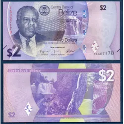 Belize P.73, neuf Billet de 2 dollars 2025 Philip Goldson