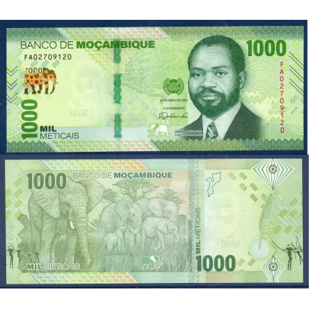 Mozambique P.160, Neuf, Billet de 1000 meticais 2024 Elephants
