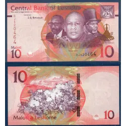 Lesotho P.26, neuf Billet de 10 Maloti 2021 3 rois modifié
