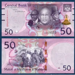 Lesotho P.28, Neuf, Billet de 50 Maloti 2010 3 rois modifié