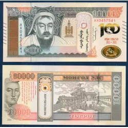 Mongolie P.79, neuf Billet de 10000 Togrog 2021 100 ans revolution