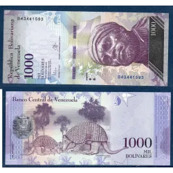 Venezuela P.95a, neuf Billet de 1000 Bolivares 2016 Pedro Camejo