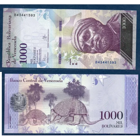 Venezuela P.95a, neuf Billet de 1000 Bolivares 2016 Pedro Camejo