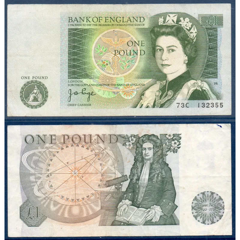 Grande Bretagne P.377a, TTB Billet de 1 pound 1978-1980 Isaac Newton