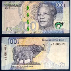 Afrique du sud P.151a, TTB, Billet de 100 rand 2023 Mandela Buffle