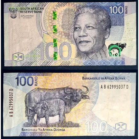 Afrique du sud P.151a, TTB, Billet de 100 rand 2023 Mandela Buffle