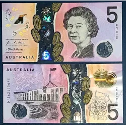 Australie P.62, TTB Billet de 5 Dollars 2016 Elizabeth II
