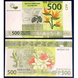 Polynésie Française P.5, TTB Billet de 500 Francs 2014 oiseaux de paradis