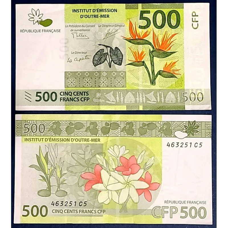 Polynésie Française P.5, TTB Billet de 500 Francs 2014 oiseaux de paradis