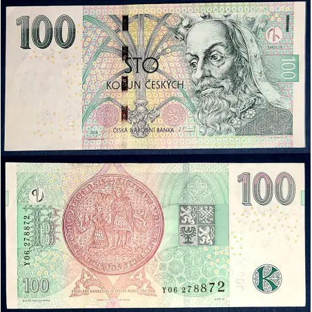 Republique Tchèque P.18f, TTB Billet de 100 Korun 2018 Karel IV